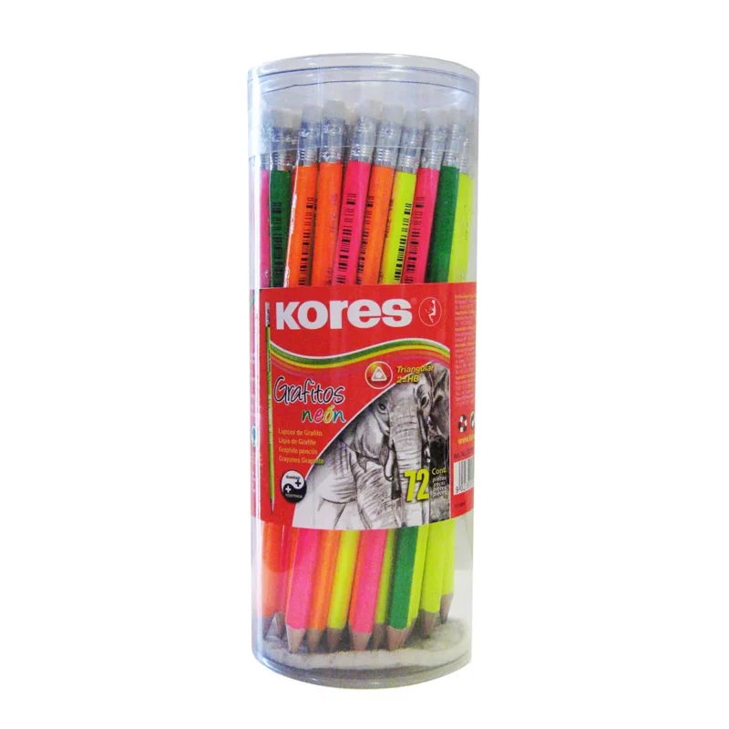 LAPIZ DE GRAFITO NO. HB TRIANGULAR C/72 NEON