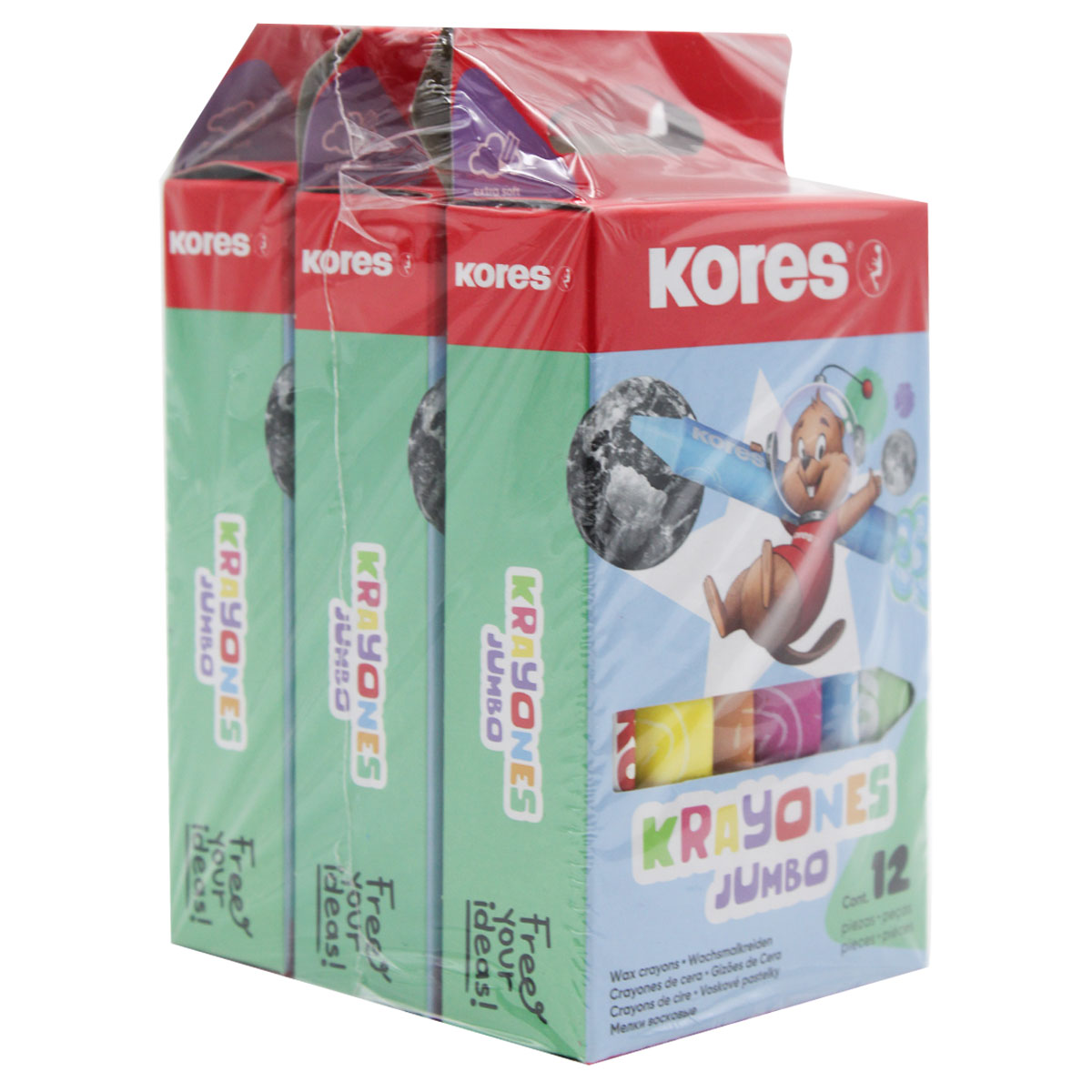 CRAYON TRIANGULAR JUMBO C/12 KORES ATADO DE 3 PZAS. - Imagen 2