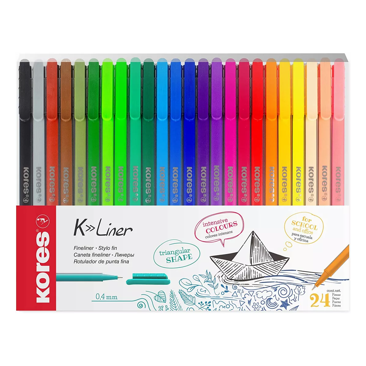 ROTULADOR K-LINER 0.4MM C/24 COLORES SURTIDOS 28124