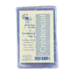 MICA CREDENCIAL 102 VINIL NO. 2 10.7X6.9 ATADO DE 25 PZAS.
