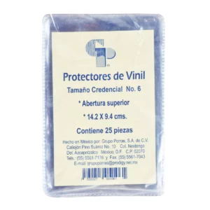 MICA CREDENCIAL 106 VINIL NO. 6 14.2X9.4 ATADO DE 25 PZAS.