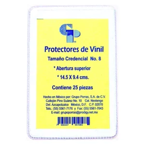 MICA CREDENCIAL 108 VINIL NO. 8 14.5X9.4 ATADO DE 25 PZAS.