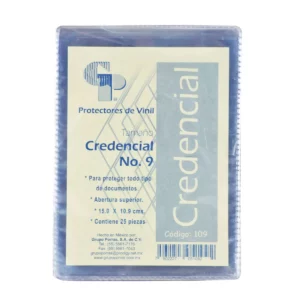 MICA CREDENCIAL 109 VINIL NO. 9 15X10.9 ATADO DE 25 PZAS.