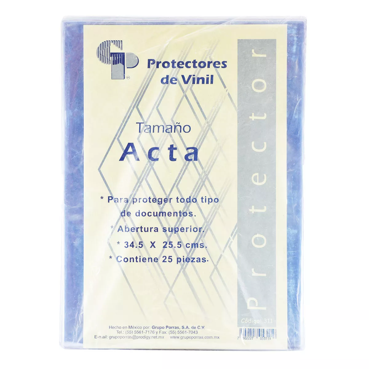 MICA ACTA 311 VINIL 34.5X25.5. ATADO DE 25 PZAS.