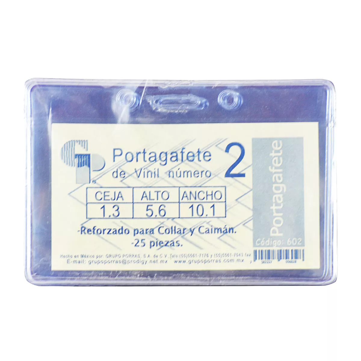 PORTAGAFETE S/BROCHE 5.6X10.1X1.3 #2 602 ATADO DE 25 PZAS.