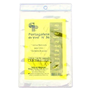 PORTAGAFETE VINIL VERT 15.6X10.6 NO. 36 ATADO DE 25 PZAS.
