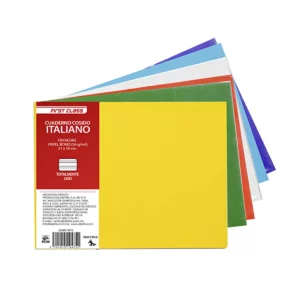 CUADERNO ITALIANO COSIDO 100H DOBLE RAYA ATADO DE 4 PZAS.