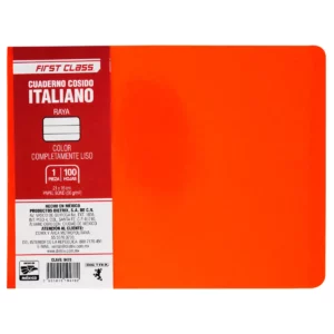 CUADERNO ITALIANO COSIDO 100HJS RAYA ATADO DE 4 PZAS.