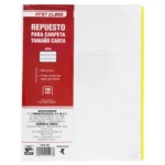 HOJA PARA CARPETA CARTA C/100 RAYA ATADO DE 4 PZAS.