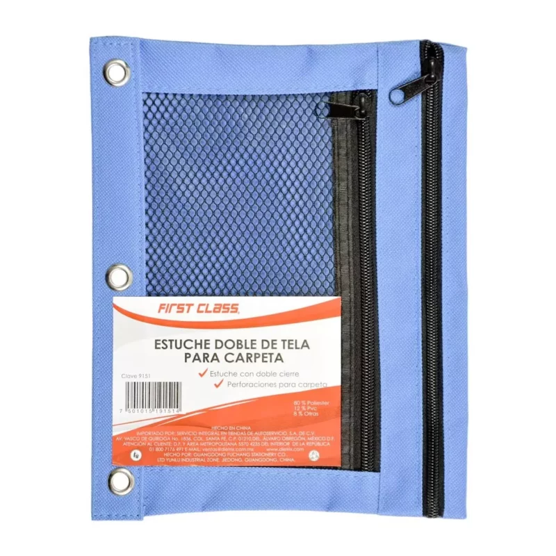 ESTUCHE DOBLE DE TELA PARA CARPETA 9151 ATADO DE 2 PZAS.
