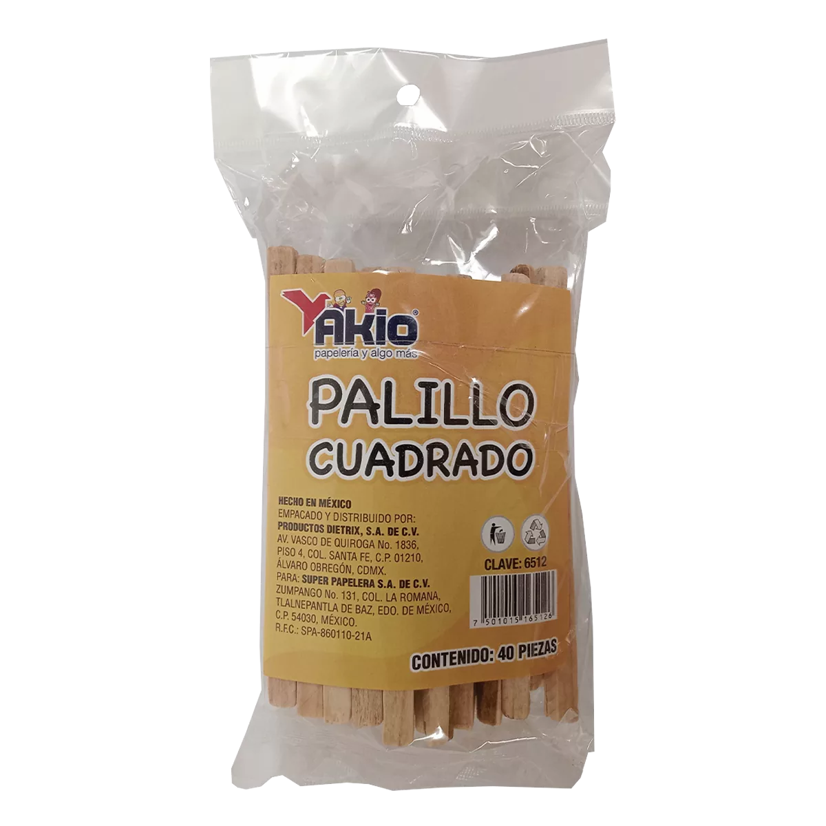 PALO CUADRADO AKIO C/40 ATADO DE 2 PZAS.