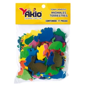 FOAMY CON ADHESIVO 4686 ANIMALES TERRESTRES ATADO DE 2 PZAS.