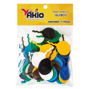 FOAMY CON ADHESIVO AKIO 4696 GLOBOS ATADO DE 2 PZAS.
