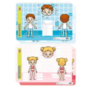 MANTEL (CHART) 45X30CM 4356 CUERPO HUMANO ATADO DE 2 PZAS.