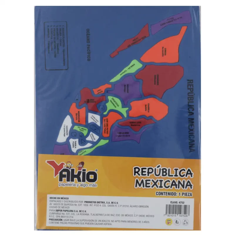 FOAMY DIDACTICO AKIO 4752 REPUBLICA MEXICANA ATADO DE 2 PZAS. - Imagen 2