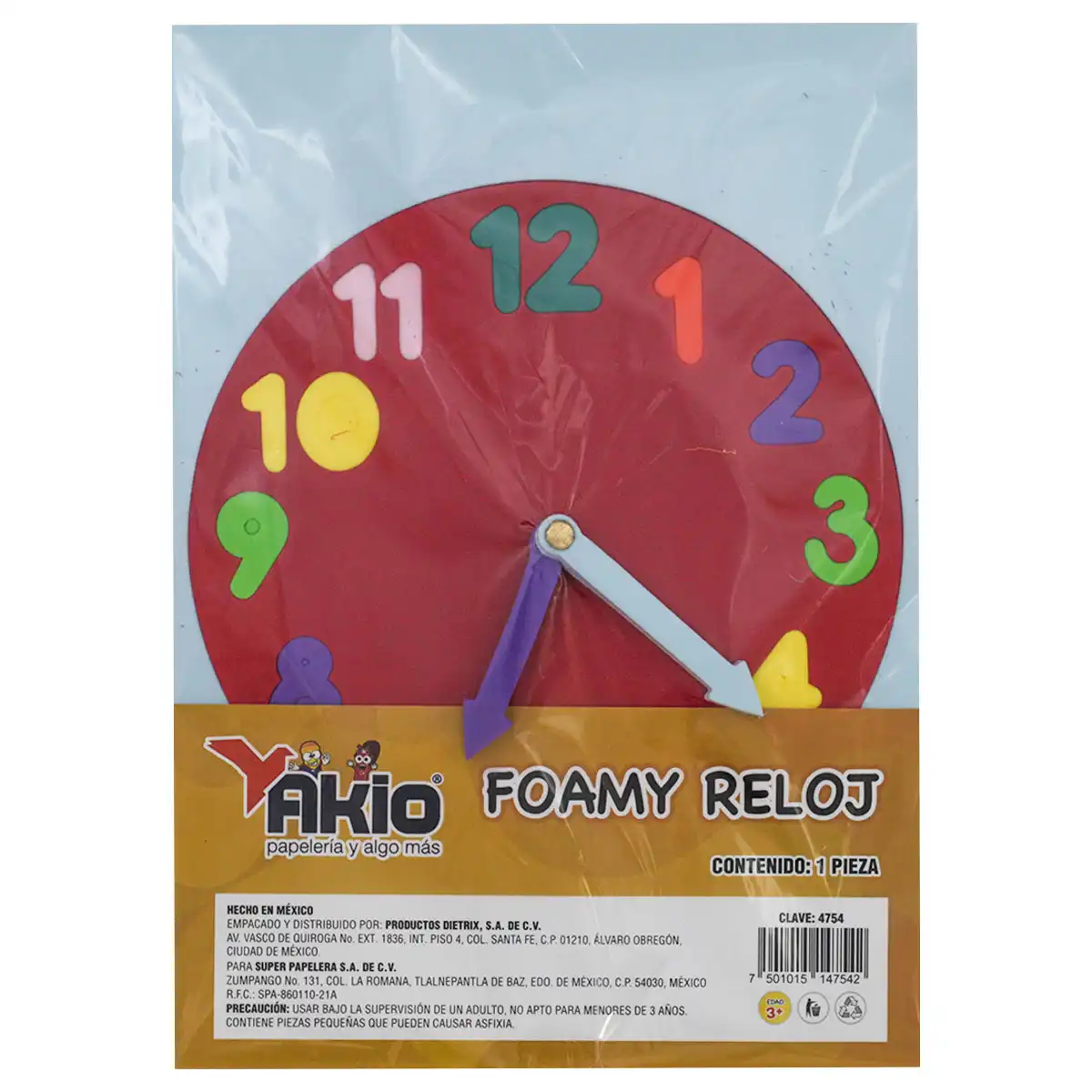 FOAMY DIDACTICO AKIO 4754 RELOJ ATADO DE 2 PZAS. - Imagen 2