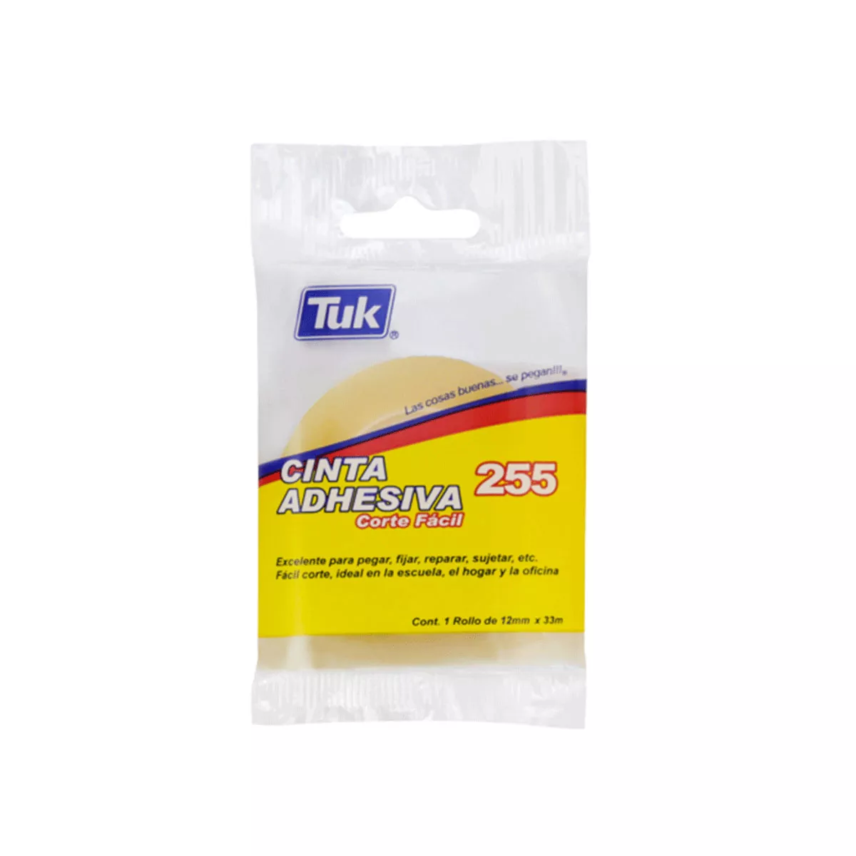 CINTA TRANSPARENTE 255 12MM X 33MTS ATADO DE 16 PZAS.
