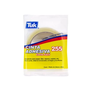 CINTA TRANSPARENTE 255 24MM X 65MTS ATADO DE 6 PZAS.