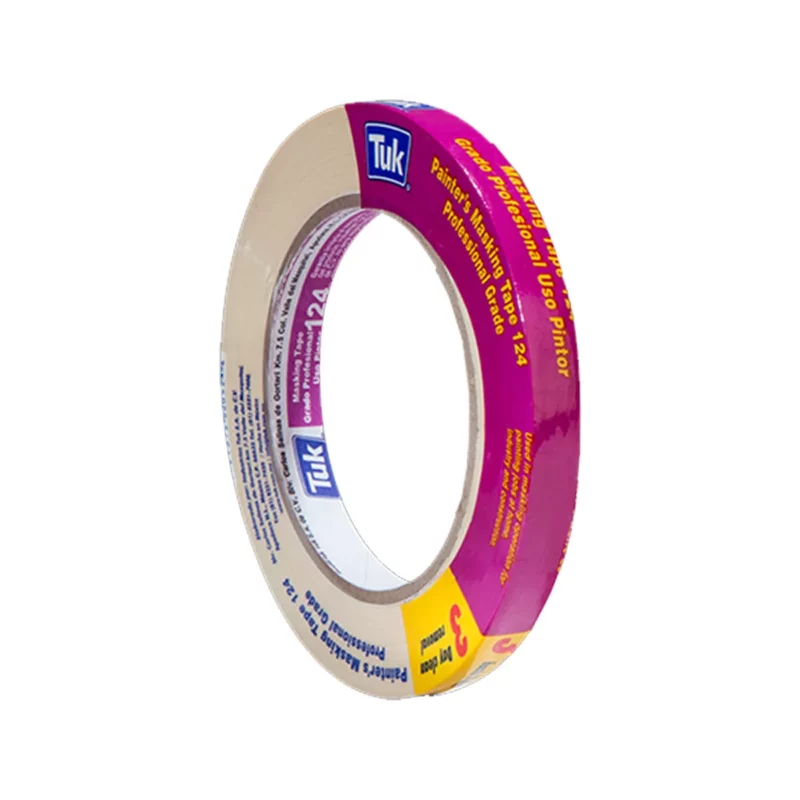 CINTA MASKING TAPE 124 12MM X 50MTS ATADO DE 6 PZAS.