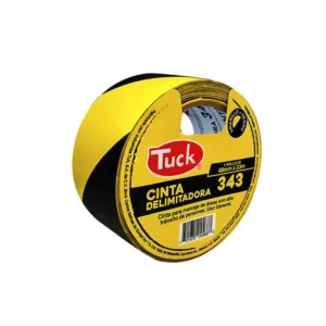 CINTA MARCAJE 343 48MM  X 33MTS AMARILLO NEGRO. ATADO DE 2 PZAS.