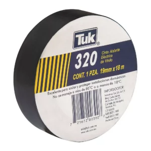 CINTA ELECTRICA VINIL 320 19MM X 18MTS NEGRO ATADO DE 5 PZAS.