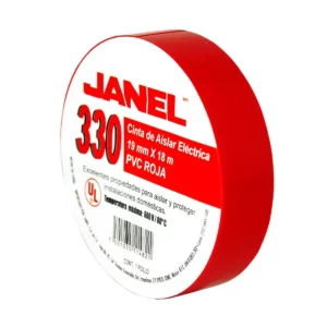 CINTA DE AISLAR 330 19MM X 18MTS ROJA ATADO DE 4 PZAS.