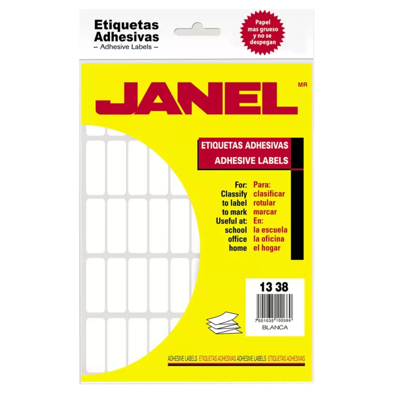 ETIQUETA CLASICA JANEL NO. 6 13MM X 38MM. ATADO DE 2 PZAS.