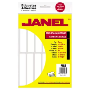 ETIQUETA CLASICA JANEL NO. 20 20MMX105MM ATADO DE 2 PZAS.