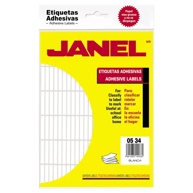 ETIQUETA CLASICA JANEL NO. 21 5MM X 34MM ATADO DE 2 PZAS.