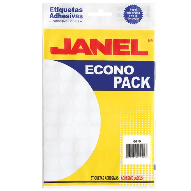 ETIQUETA ECONO BLANCA NO. 28 19MM ATADO DE 2 PZAS.