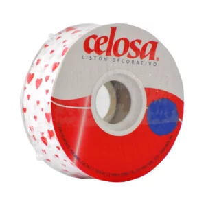 LISTON CELOSA SATIN NO. 9 CORAZON CHICO ROJO