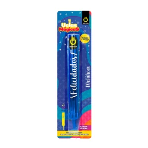 VELA MAGICA METALICA 14CM EFECTO LUMINOSO ATADO DE 3 PZAS.