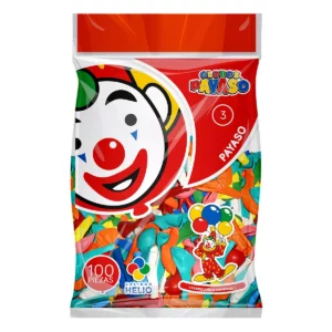 GLOBO PAYASO C/100 NO. 3 ATADO DE 5 PZAS.