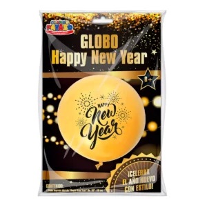 GLOBO PAYASO C/1 NO. 36 AÑO NUEVO DORADO