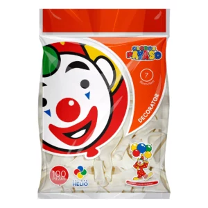 GLOBO FIESTA C/100 NO. 7 BLANCO