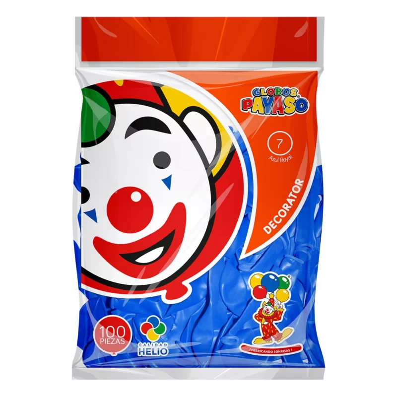 GLOBO FIESTA C/100 NO. 7 AZUL ROYAL