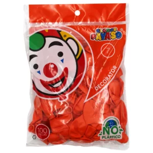 GLOBO FIESTA C/100 NO. 7 NARANJA