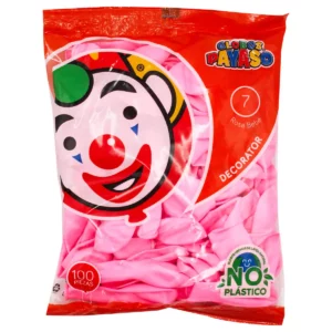 GLOBO FIESTA C/100 NO. 7 ROSA