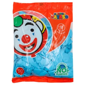 GLOBO FIESTA C/100 NO. 9 AZUL CIELO