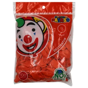 GLOBO FIESTA C/100 NO. 9 NARANJA