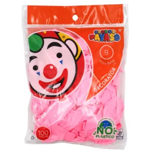 GLOBO FIESTA C/100 NO. 9 ROSA