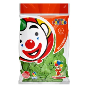 GLOBO FIESTA C/100 NO. 9 VERDE LIMA