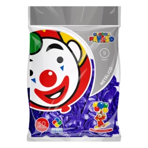 GLOBO METALICO C/50 NO. 9 MORADO
