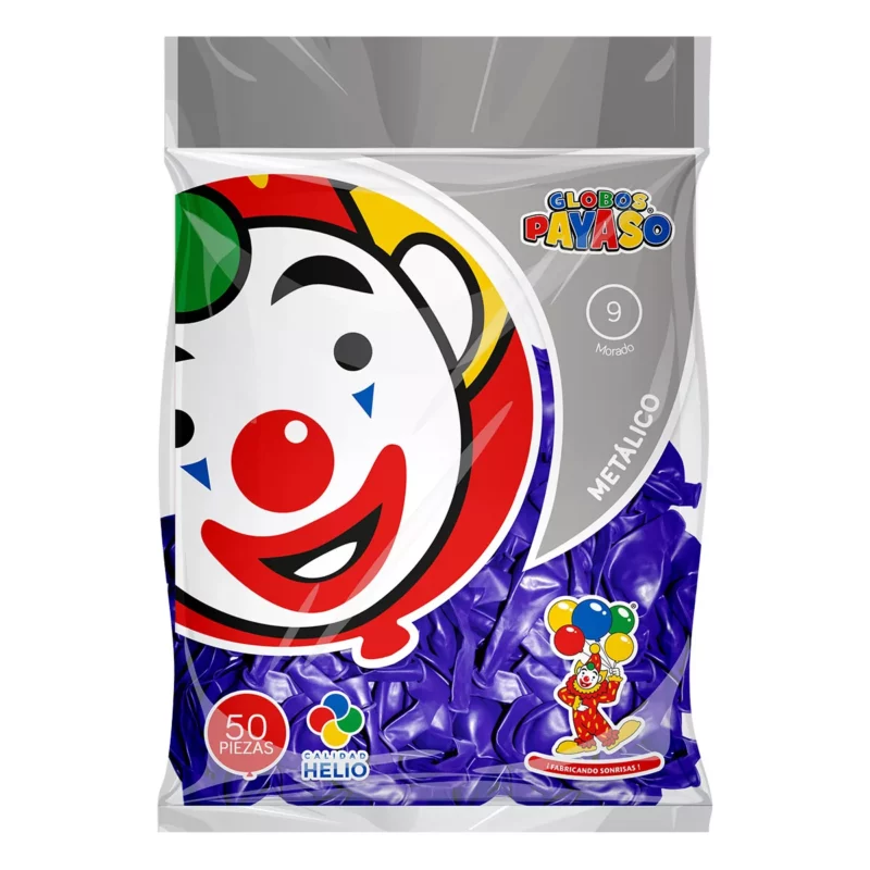 GLOBO METALICO C/50 NO. 9 MORADO