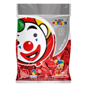 GLOBO METALICO C/50 NO. 9 ROJO CEREZA