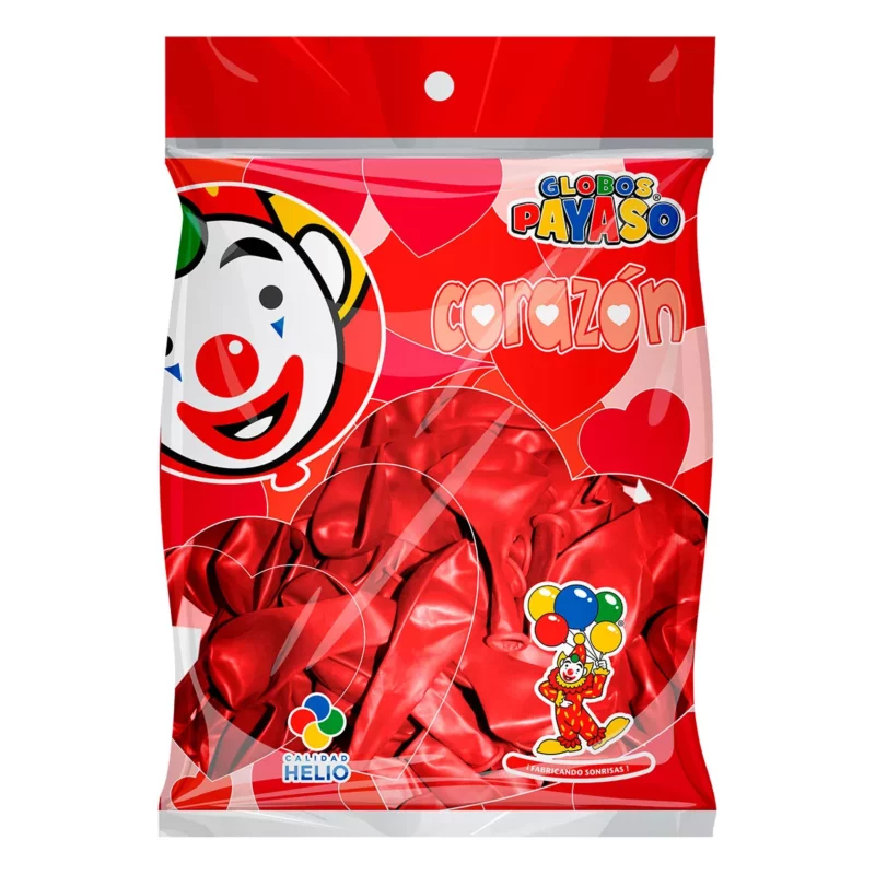 GLOBO CORAZON C/50 H10 ROJO CEREZA