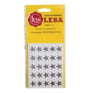 ETIQUETA ESTRELLA NO. 4 BLISTER C/150 PLATA ATADO DE 2 PZAS.