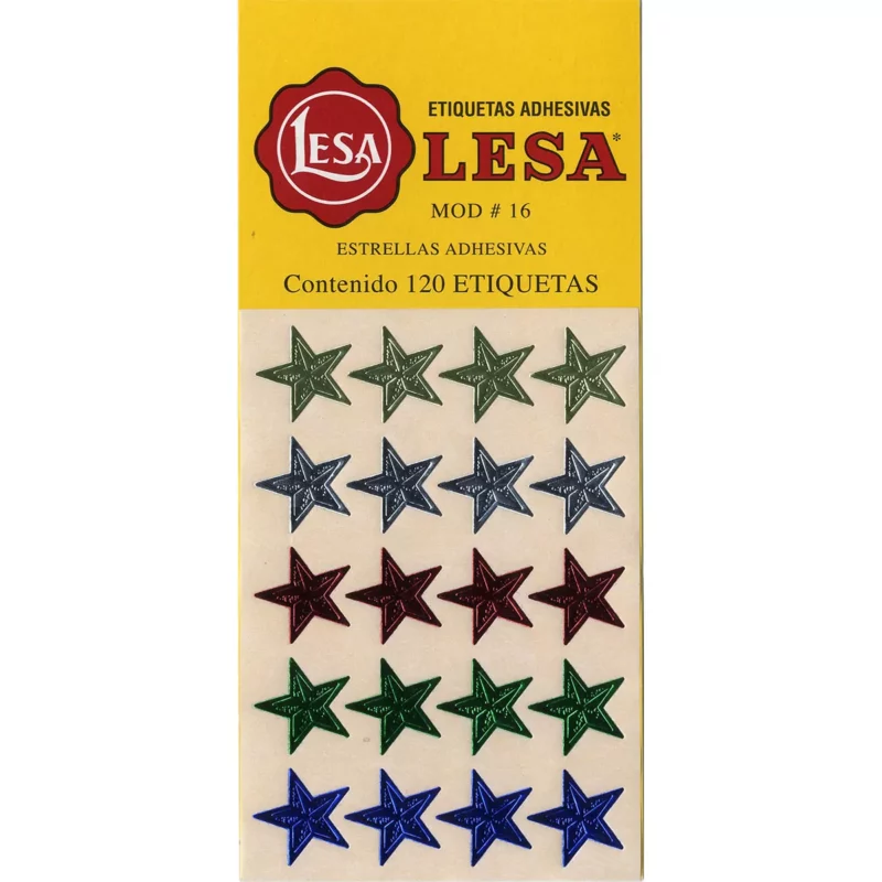 ETIQUETA ESTRELLA NO. 16 BLISTER C/120 SURTIDO ATADO DE 2 PZAS.