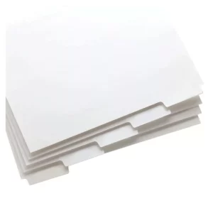 SEPARADOR CARTA BLANCO 5 DIVISIONES CON PERFORACION ATADO DE 10 PZAS.