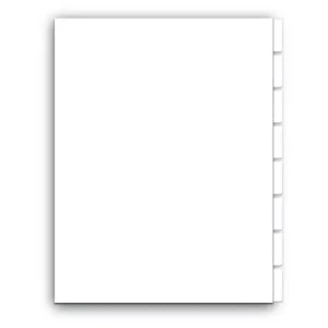 SEPARADOR CARTA BLANCO 8 DIVISIONES SIN PERFORACION ATADO DE 10 PZAS.